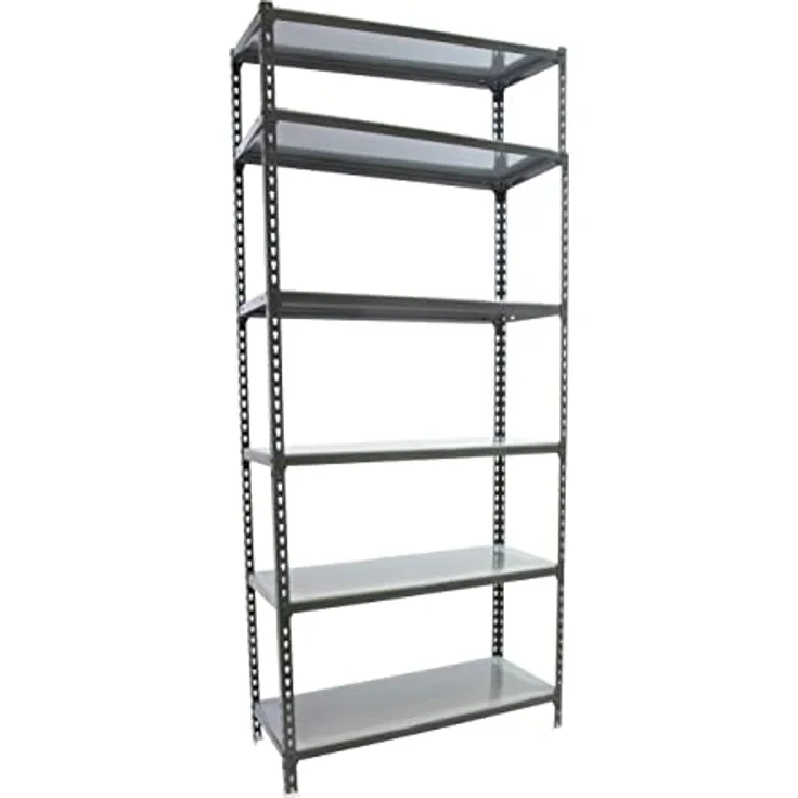 Simonrack Simonclick Plus Metallregal, 250 x 90 x 50 cm, 6 Böden, Traglast 180 kg pro Boden, anthrazit