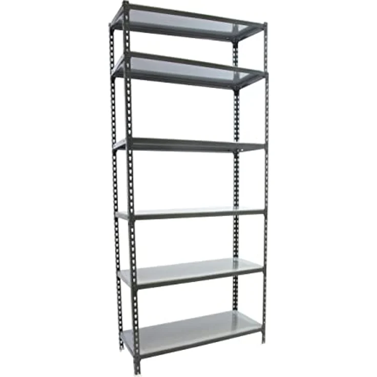 Simonrack Simonclick Plus Metallregal, 250 x 90 x 50 cm, 6 Böden, Traglast 180 kg pro Boden, anthrazit – Bild 1