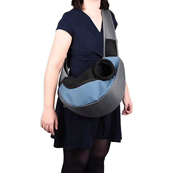 Flamingo SLING CARRIER YUMPA, Hundemantel in Grau/Blau, 50x18x25 cm, leicht und komfortabel – Bild 2