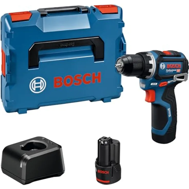 Bosch Professional GSR 12V-32 (L) Akku-Bohrschrauber, 2x2,0Ah, kompakte Bauweise mit Advanced KickBack Control