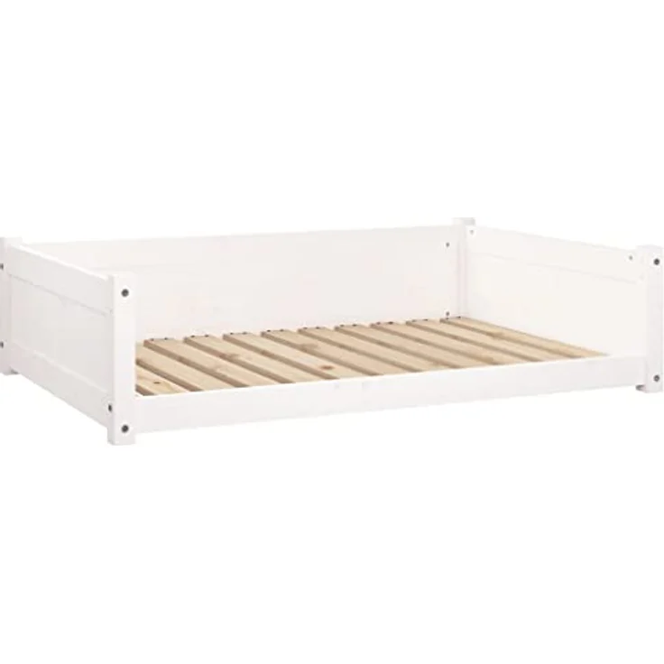vidaXL Hundematratze, Massivholz in Weiß, 105,5 x 75,5 x 28 cm (B x T x H) – Bild 3