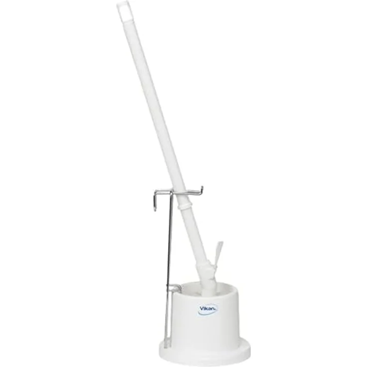 Vikan - Hygiene - Toilettenbürste - Mit Halterung und Wandhalter - Mittlere Borsten - Weiß – Bild 1