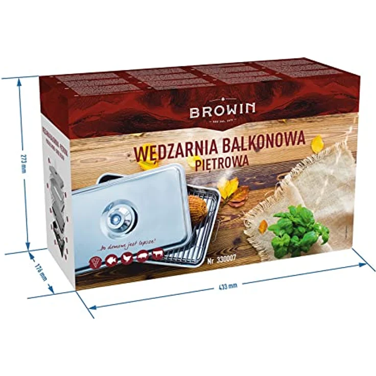 Browin 330007 Balkon-Räucherofen XL mit Möglichkeit der Regulierung des Fassungsvermögens, rostfrei, mobil – mit Küchenthermometer, Stahl – Bild 4
