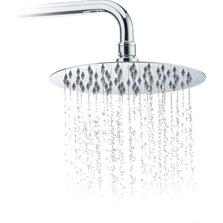 relaxdays Regenduschkopf Duschkopf Regendusche rund, 200 mm, Hochglanz Design mit Spiegeleffekt, Edelstahl, Anti-Kalk-Düsen – Bild 1