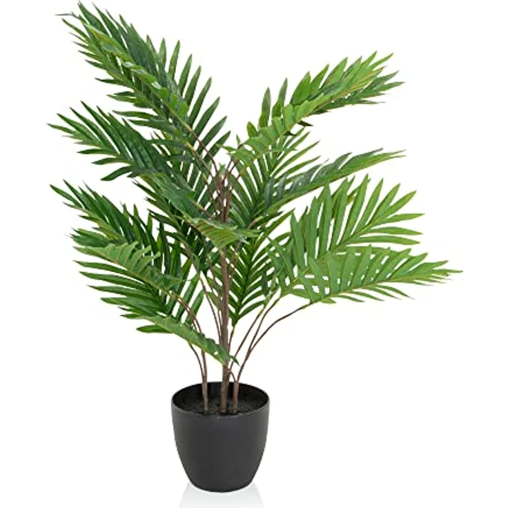 hjh OFFICE Kunstpflanze Areca Höhe 70 cm Grün Deko Goldfruchtpalme pflegeleicht Zimmerpalme künstlich, 871009 – Bild 1