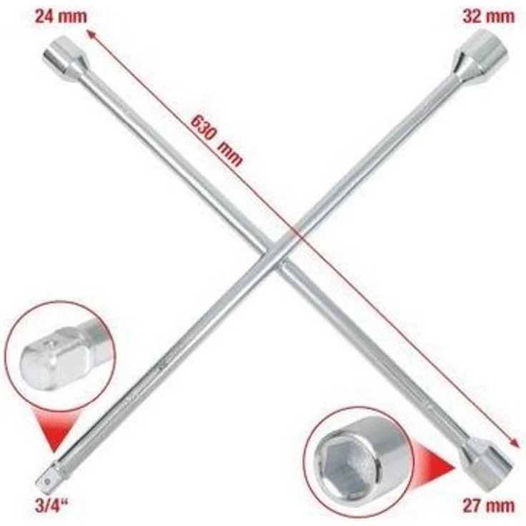 KS Tools Drehmomentschlüssel Radkreuzschlüssel für LKW 518.1155, 518.1155, matt satiniert – Bild 1