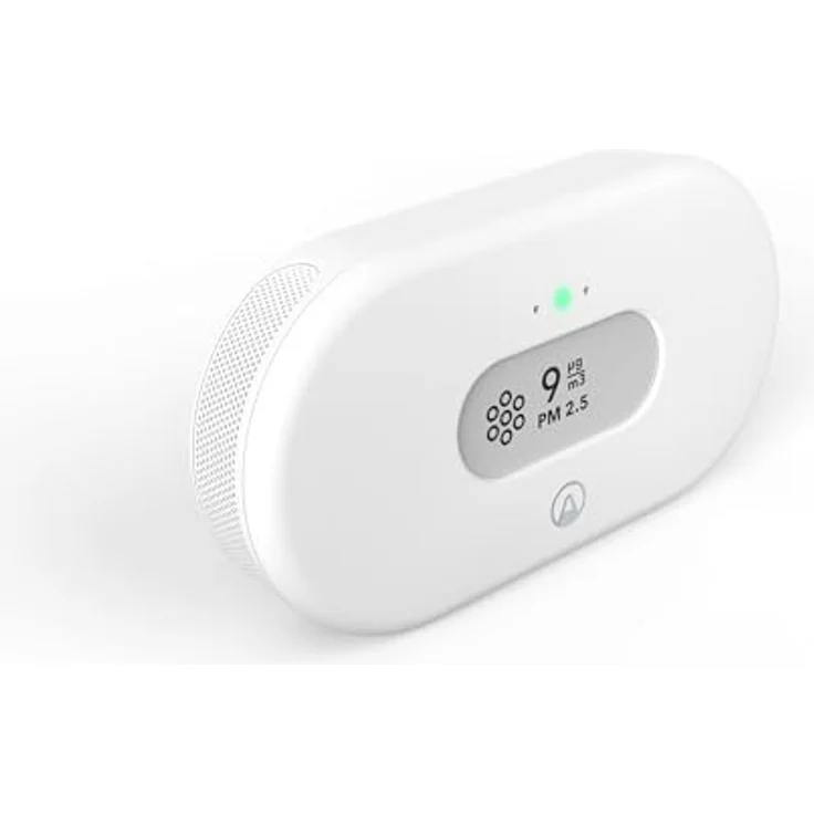 Airthings View Pollution, Messgerät zur Überwachung von Feinstaub (PM2.5), Temperatur und Luftfeuchtigkeit, kabellos, WLAN-verbunden, Weiss – Bild 3
