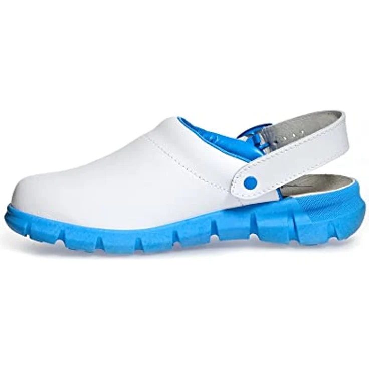 Abeba ESD-Berufsschuh Dynamic 37312 Arbeitsschuh, weiß/blau, mit rutschhemmender TPU-Laufsohle und ESD-Warnsymbol – Bild 2