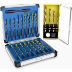 Hammersmith DrillBit Pro - 21tlg Bohrer und Bit Set für Metall, Holz, Stein, Glas, Beton uvm. - Präzise & Langlebig - Zubehör Bohrmaschine - Titanbeschichtet