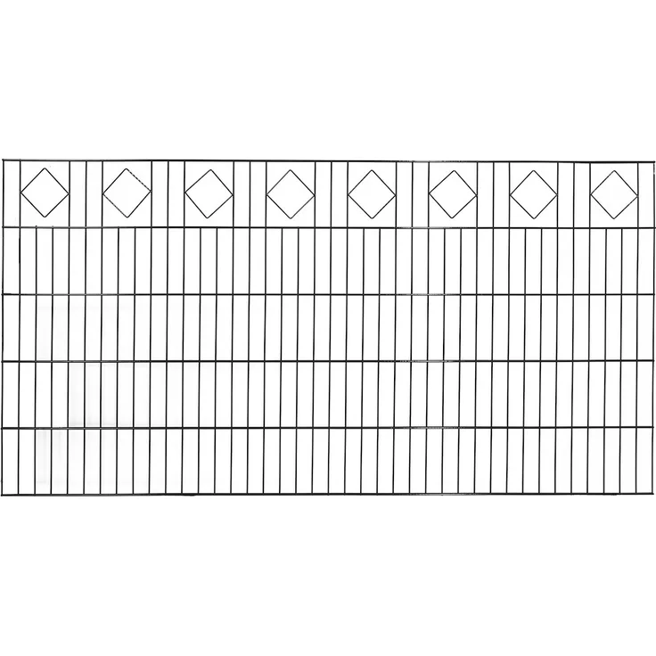 JUNGELMAR Comfort-DSM Dekor Ring 2000X1000 mm, anthrazit, stabile Doppelstabmatte mit Karomuster