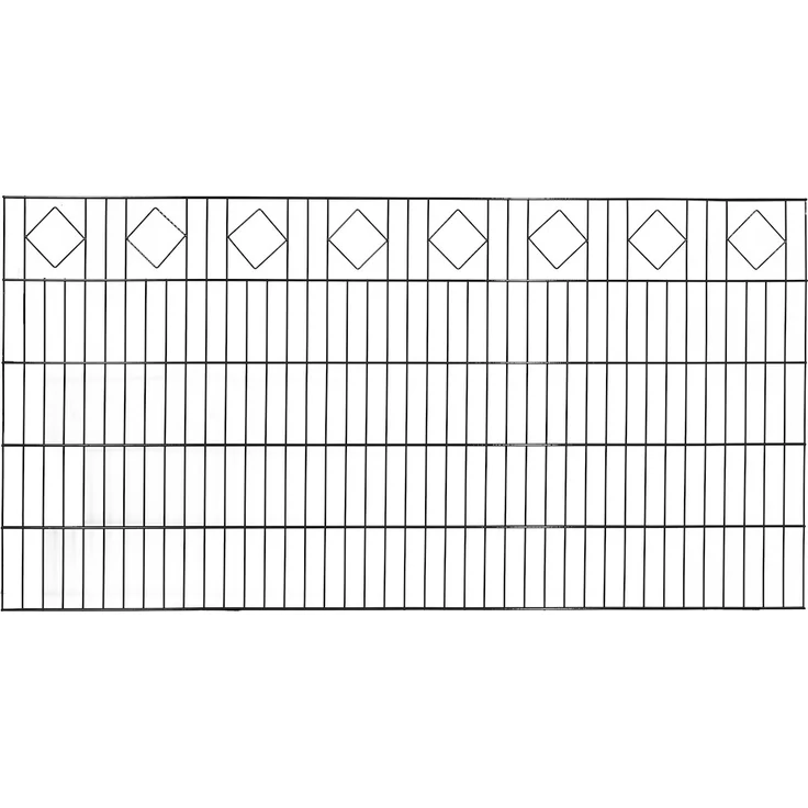 JUNGELMAR Comfort-DSM Dekor Ring 2000X1000 mm, anthrazit, stabile Doppelstabmatte mit Karomuster