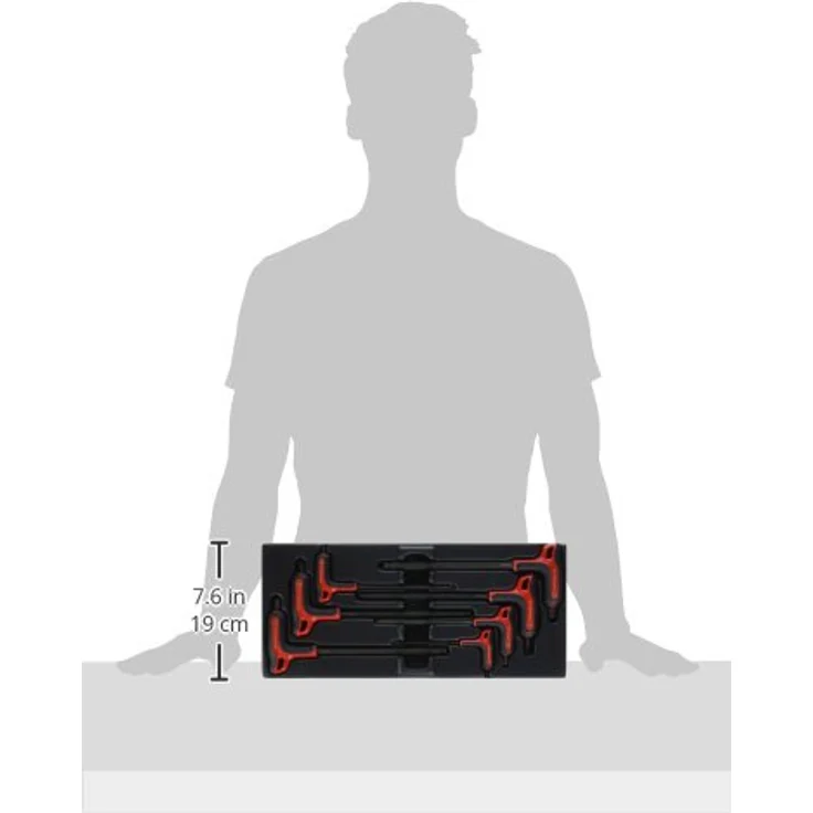 Facom Sechskantschlüssel-Set, metrisch (3-8 mm), ergonomischer Griff mit Weichstoffeinlagen, korrosionsbeständiger Stahl, gebründet, Made in France – Bild 2