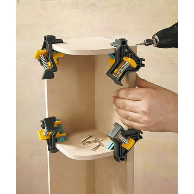 Wolfcraft Projekt-Set „Rechtwinkliges Spannen“ 8626000, 4 Eckenspanner ES 22 für 90°-Fixierung von Brettstärken 10-22 mm – Bild 8