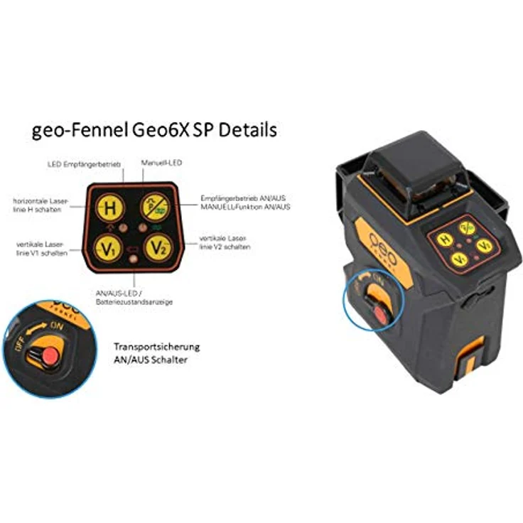 geo-FENNEL Geo6X SP GREEN KIT SP, Multi-Linienlaser mit 3 x 360°-Laserlinien und Selbstnivellierfunktion – Bild 7
