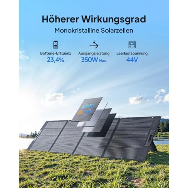 BLUETTI PV350 Solar Panel 350W, faltbares Solarmodul mit 23.4% Wirkungsgrad und IP65-Schutz – Bild 2