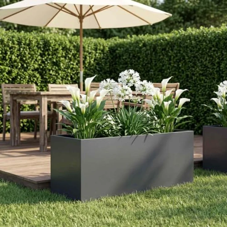 vidaXL Hochbeet Garten-Pflanzgefäß, wetterfest, anthrazit, 100 x 40 x 40 cm – Bild 2