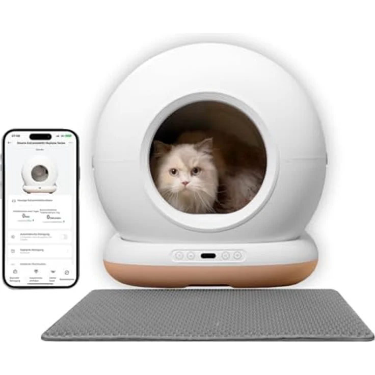 AstroPet 72L Katzenklo, Selbstreinigende Katzentoilette mit Matte, APP-Steuerung, UV-Sterilisation, Mehrfacher Sicherheitsschutz, Geeignet für mehrere Katzen – Bild 1