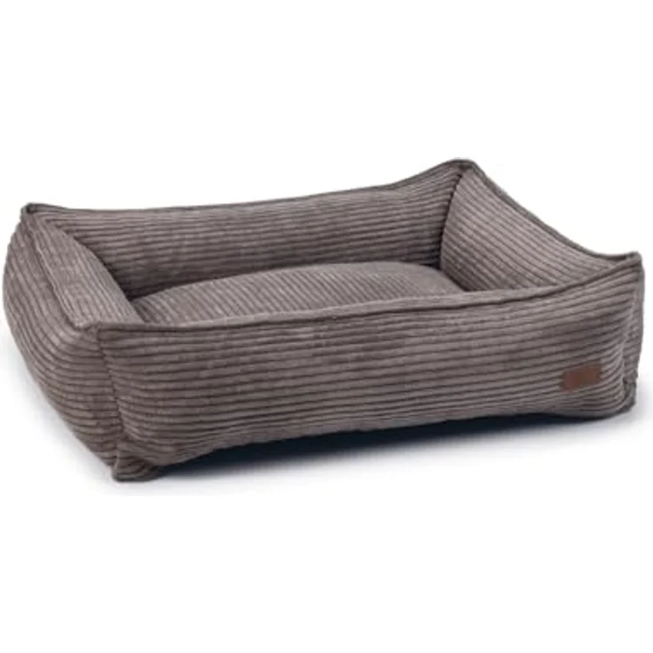 Designed by Lotte Ribbed Hundebett + Katzenbett, 80 x 70 x 22 cm, braun, mit gerippter Oberfläche, weich und bequem, rutschfeste Unterseite, waschbar bis 30 Grad – Bild 1