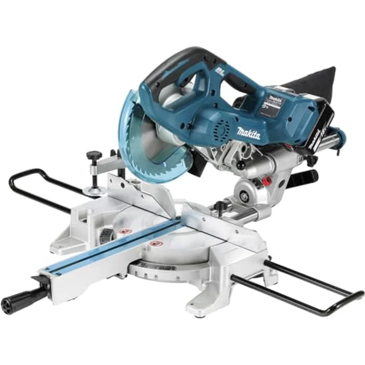 Makita Akku Kapp- und Gehrungssäge (Sägeblatt-ø 190 mm, Motorbremse, Arbeitstisch drehbar, Maße 655x430x445 mm, ohne Akku) DLS714NZ – Bild 3