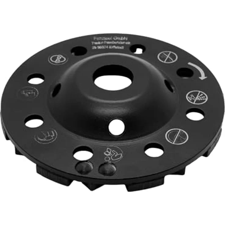 FANZTOOL Premium Diamant-Schleiftopf Abrasiv 125 mm x 22,2 mm Schleifteller Estrich, Asphalt, Putz, abrasive Baustoffe, TURBO-STAUBSAUGUNG-EFFEKT – Bild 3