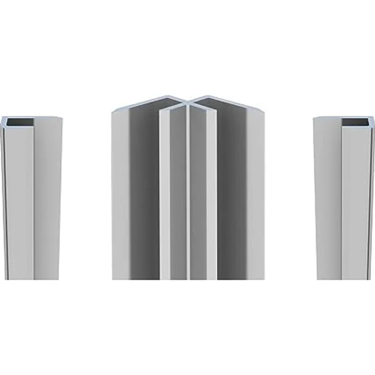 Vente-unique Itziar Wandpaneele für Dusche, Elfenbeinfarben, 2er-Set 90x210 cm mit Aluminiumprofilen – Bild 4