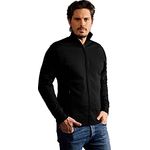 Stehkragen Zip Jacke Herren, Schwarz, M