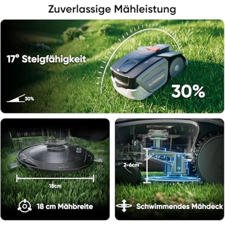 Sunseeker Mähroboter 'S3', kabelloser Mähroboter bis 800 m² mit Vision-AI-RTK und Hinderniserkennung – Bild 7