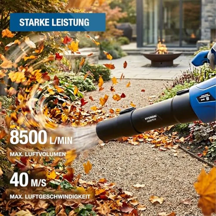 HYUNDAI LB2040LI, 20V Akku-Laubbläser mit 4Ah Akku, Ladegerät und 40 m/s Luftgeschwindigkeit – Bild 4
