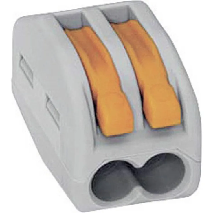 WAGO 222-412, Verbindungsklemme flexibel für Leiterquerschnitte 0.08-4mm² starr: 0.08-2.5mm², Polzahl 2, 10 St. grau
