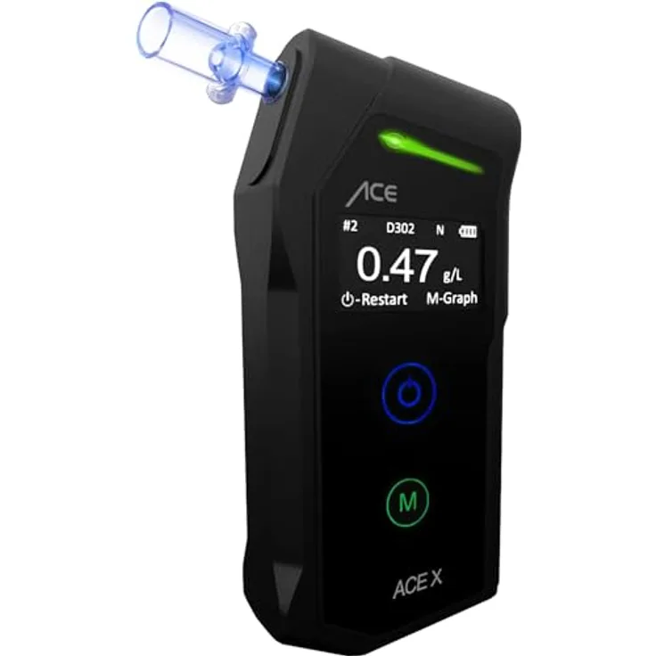A X Alkoholtester Schwarz 0.0 bis 5 ‰ inkl. Display