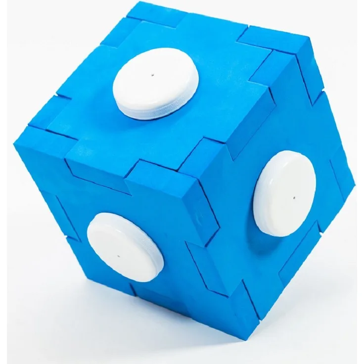 Lemodo Tier-Intelligenzspielzeug Schnüffel Cube, Schnüffelspaß für Hunde, Weichschaum, blau