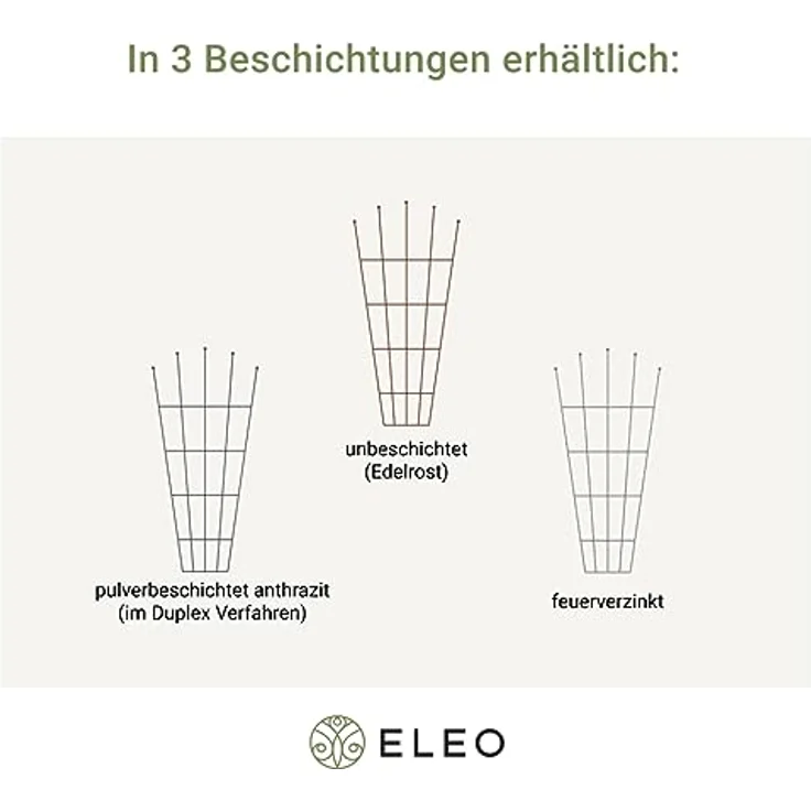 ELEO Rankgitter Brindisi groß anthrazit schwarz - fächerförmig 170x81 cm wetterfest pulverbeschichtet - Spalier aus Metall mit Wandhalterung – Bild 5