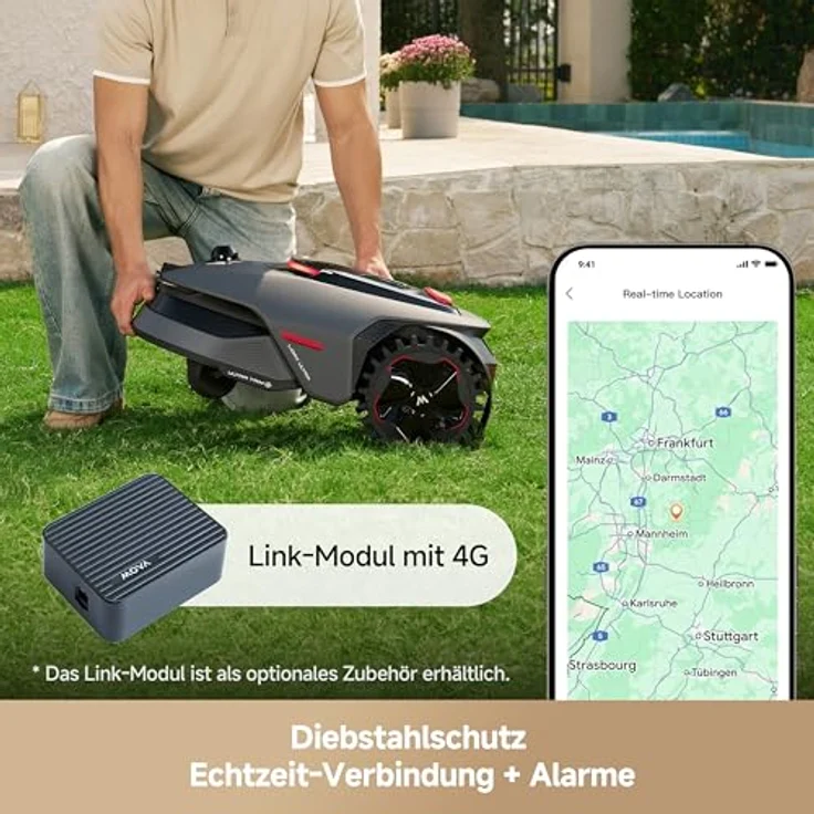 MOVA LiDAX Ultra 1200, Elektrorasenmäher Roboter mit RTK, 3D-LiDAR, AI Vision 360° und automatischer Kartenerstellung, mulcht bis 1200m², 5 cm Kantenschnitt – Bild 6