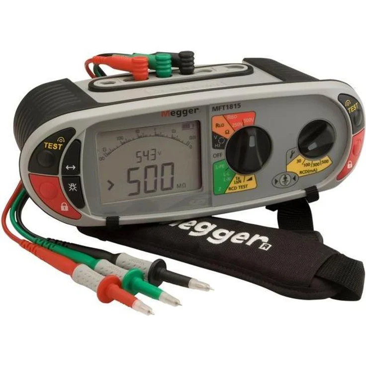 Megger Multifunktionstester, Multimeter und Installationsprüfgerät, 99.9kOhm ±3 %, IP54, CAT III 600V, CAT IV 300V, CH Type J (T12) Plug
