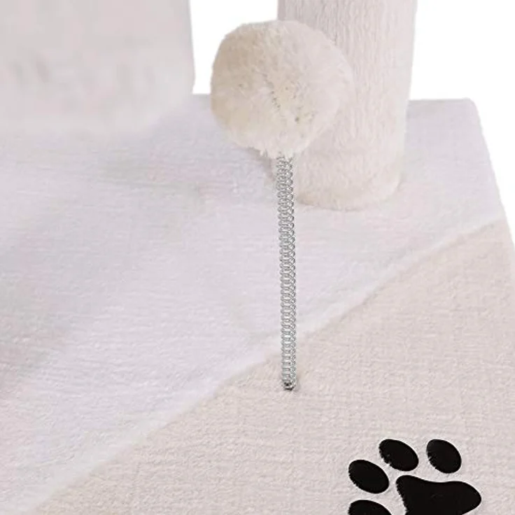 lionto Kratzbaum Kletterbaum Katzenkratzbaum Katzenbaum Höhe 112 cm, beige/weiß – Bild 4