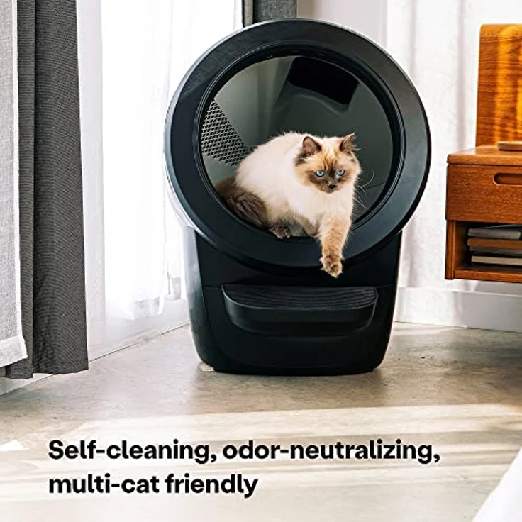 Litter-Robot 4 mit Tritt & Zaun von Whisker (Schwarz) - Selbstreinigende Katzentoilette, WiFi, klumpendes Streu, 2-Jahre Garantie – Bild 2