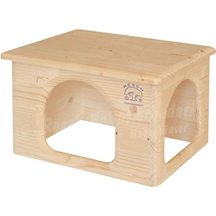 Resch Meerschweinchenhaus Nr23, Naturbelassenes Massivholz aus Fichte mit 2 großen Ein-/Ausgängen, 31x19x21 cm – Bild 1