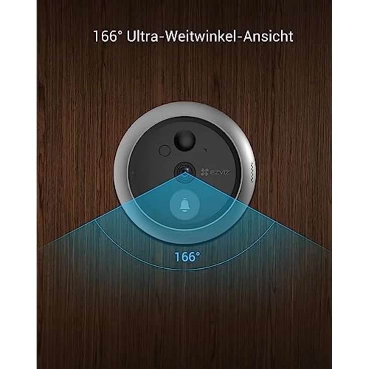 EZVIZ CP4 WLAN Türklingel, 166° Weitwinkel, 2MP Türspion Kamera, 4,3 Zoll Farbmonitor, AI Personenerkennung, Zwei-Wege-Videoanruf, 4600mAh Akku, Live-Ansicht – Bild 5