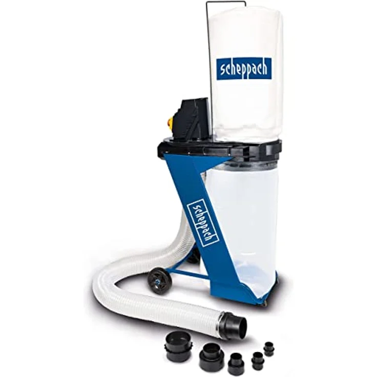 Scheppach DC500 Absauganlage, 550 W, Set mit 5 Spänesäcken, Filtersack und Adapter, 75 Liter Auffangsack, 1150 m³/h Saugleistung – Bild 3