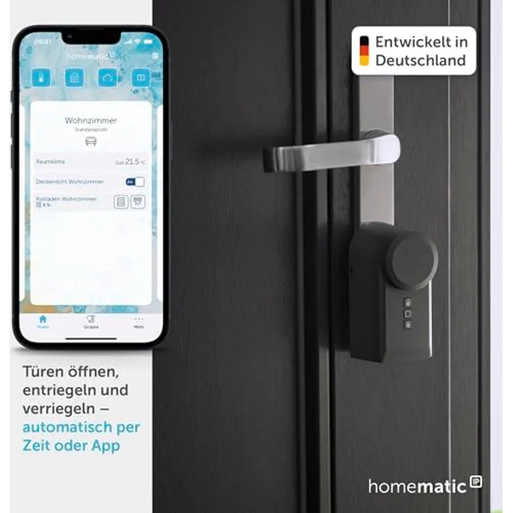 Homematic IP Smart Home Türschlossantrieb 160555A0, anthrazit, elektronisches Türschloss nachrüstbar ohne Umbau, steuerbar per App, Alexa & Google Assistant – Bild 2