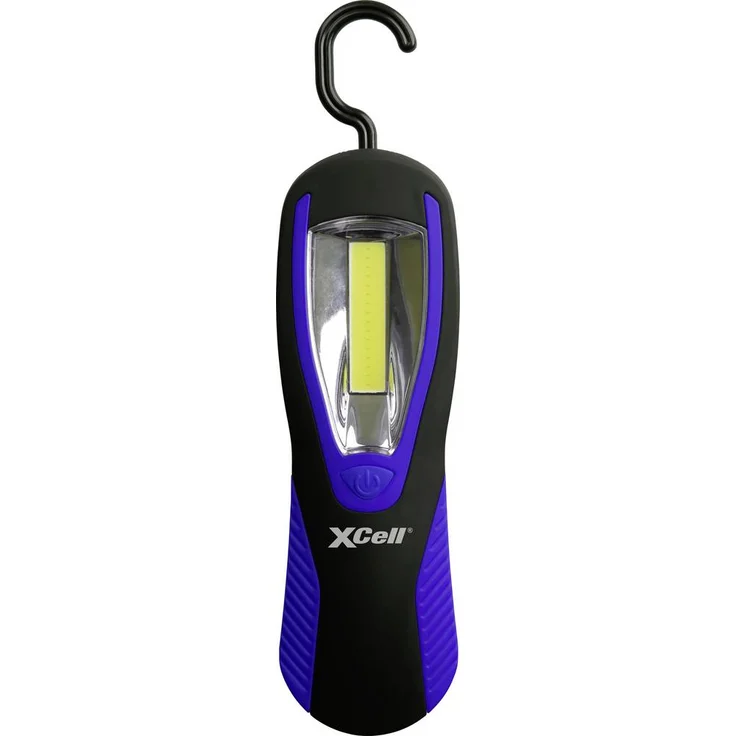 XCell 149339 Hook COB LED Arbeitsleuchte, batteriebetrieben, 3W, 120lm, drehbarer Haken, Magnet, rutschfester Griff
