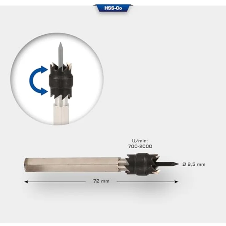 BRILLIANT TOOLS Schweisspunkt-Bohrfräser BT516001, präziser Fräser mit 10 mm Doppel-Fräskrone für exaktes Ausfräsen von Schweißpunkten – Bild 3