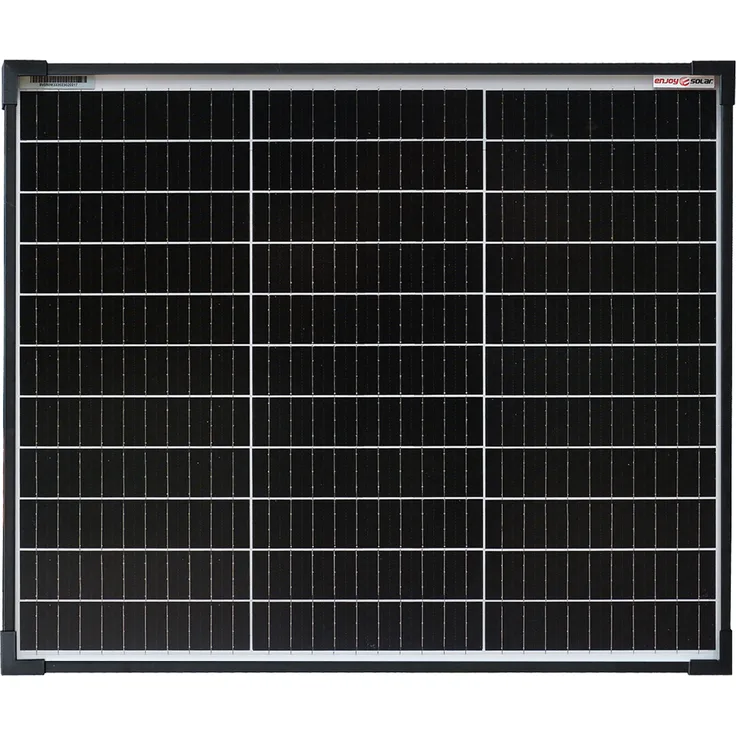 EnjoySolar monokristallines Solarmodul 50W 12V, 182 mm PERC-Zellen, schwarzer Rahmen, 0% MwSt, 25 Jahre Leistungsgarantie