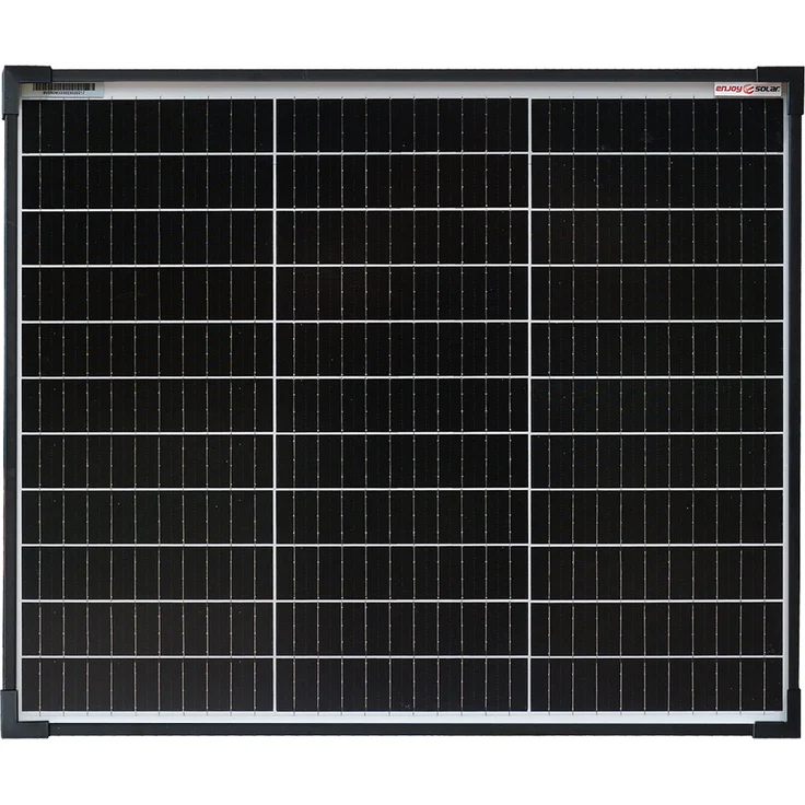 EnjoySolar monokristallines Solarmodul 50W 12V, 182 mm PERC-Zellen, schwarzer Rahmen, 0% MwSt, 25 Jahre Leistungsgarantie
