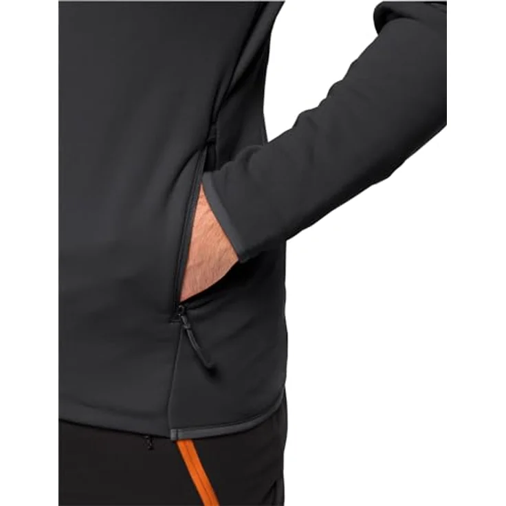 Jack Wolfskin Baiselberg Hooded Fleecejacke, superelastisches Power Stretch Material, Kapuze, Schwarz, Größe L – Bild 6