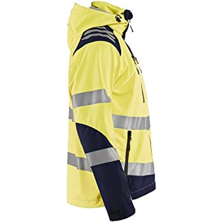 BLÅKLÄDER Warnschutz-Softshelljacke für Herren, Größe 3XL, Gelb/Marineblau, wasserdicht, winddicht, atmungsaktiv – Bild 3