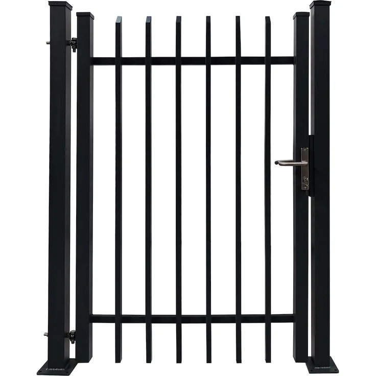 JUNGELMAR Einzeltor Porto, Pfosten m. Bodenplatte 1200x1800mm, dekorativ, korrosionsbeständig, wartungsarm