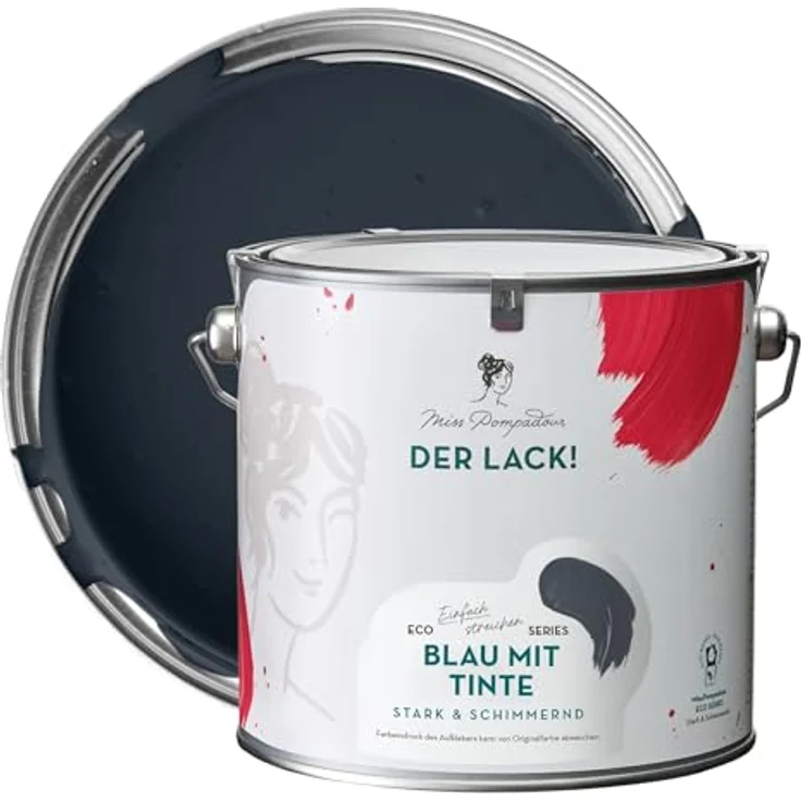 MissPompadour Holzfarbe Blau mit Tinte, 2,5L Seidenmatte Möbelfarbe für Innen & Außen, witterungsbeständig und hohe Deckkraft – Bild 1