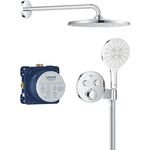 GROHE Precision SmartControl 310 - Duschsystem (310mm Kopfbrause mit 1 Strahlart, Handbrause 3 Strahl, Universal-Einbaubox, 150cm Brauseschlauch), rund, chom, 34877000