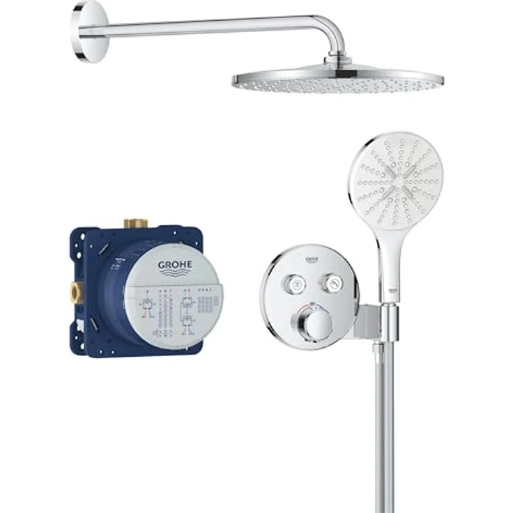 GROHE Precision SmartControl 310 - Duschsystem (310mm Kopfbrause mit 1 Strahlart, Handbrause 3 Strahl, Universal-Einbaubox, 150cm Brauseschlauch), rund, chom, 34877000 – Bild 1